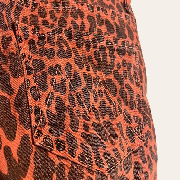 Mother High Waisted Looker Ankle Fray Leopard Jeans in Animal Attraction Size 26 - Picture 9 of 11